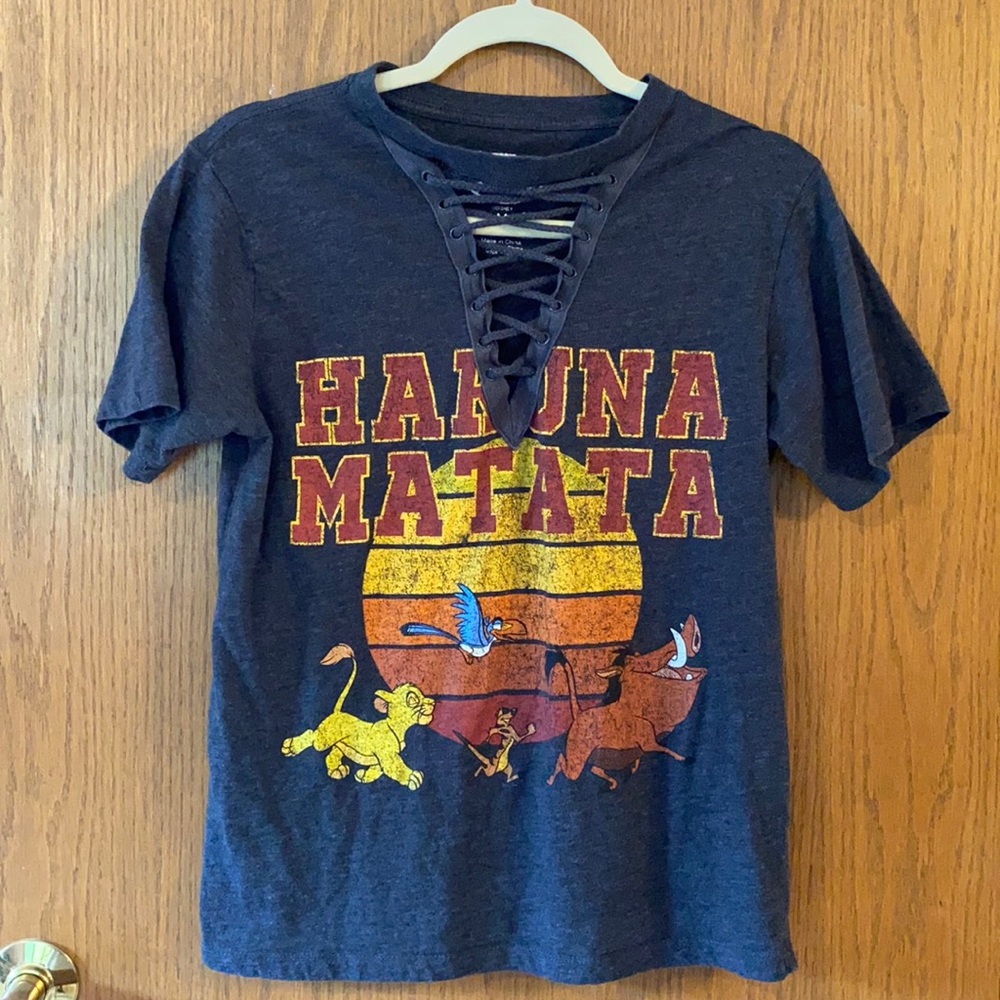 Disney “Hakuna Matata” Tie-Up V-Neck T-Shirt - Picture 1 of 7